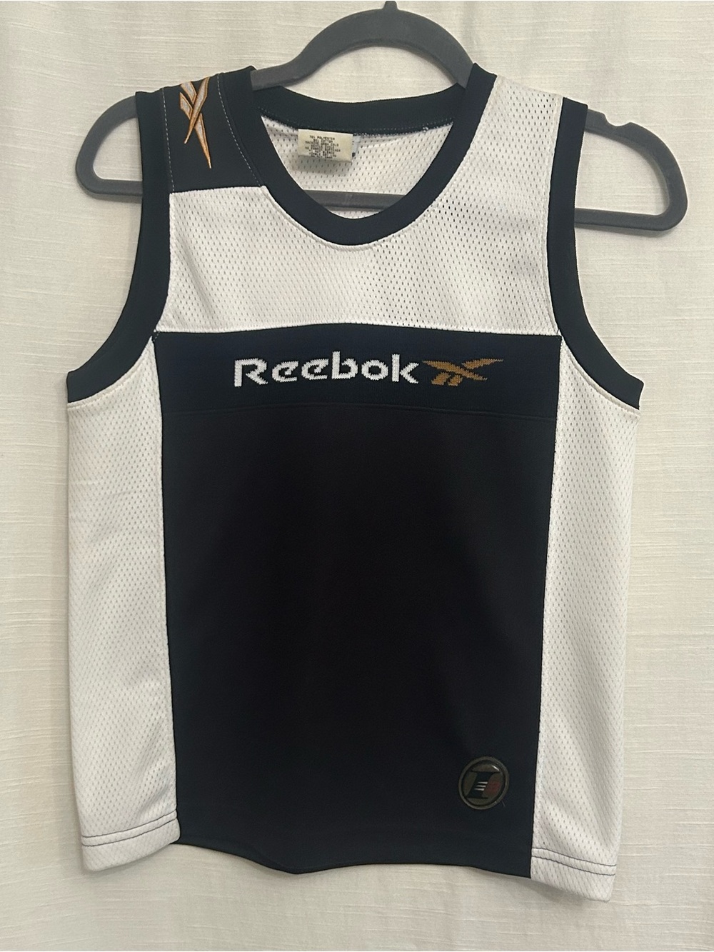 Reebok Vintage 90's Streetwear Black, White & Gold Sleeveless Athletic‎ Tank